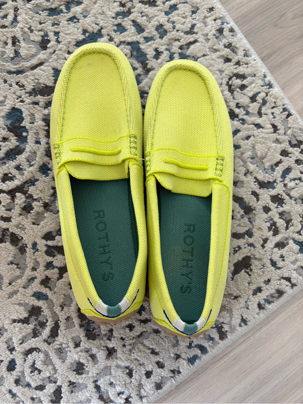 Rothy's Neon Yellow Canvas Loafers The Driver